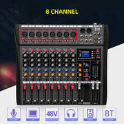 XTUGA CT80X 8-Channels Audio Mixer DJ Mixing Console with 48V Power Supply(AU Plug)