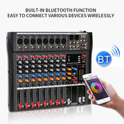 XTUGA CT80X 8-Channels Audio Mixer DJ Mixing Console with 48V Power Supply(US Plug)