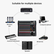 XTUGA CT80X 8-Channels Audio Mixer DJ Mixing Console with 48V Power Supply(AU Plug)