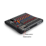 XTUGA CT80X 8-Channels Audio Mixer DJ Mixing Console with 48V Power Supply(AU Plug)
