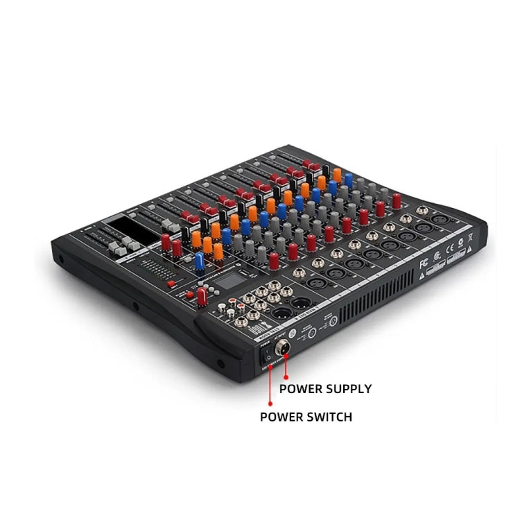 XTUGA CT80X 8-Channels Audio Mixer DJ Mixing Console with 48V Power Supply(EU Plug)