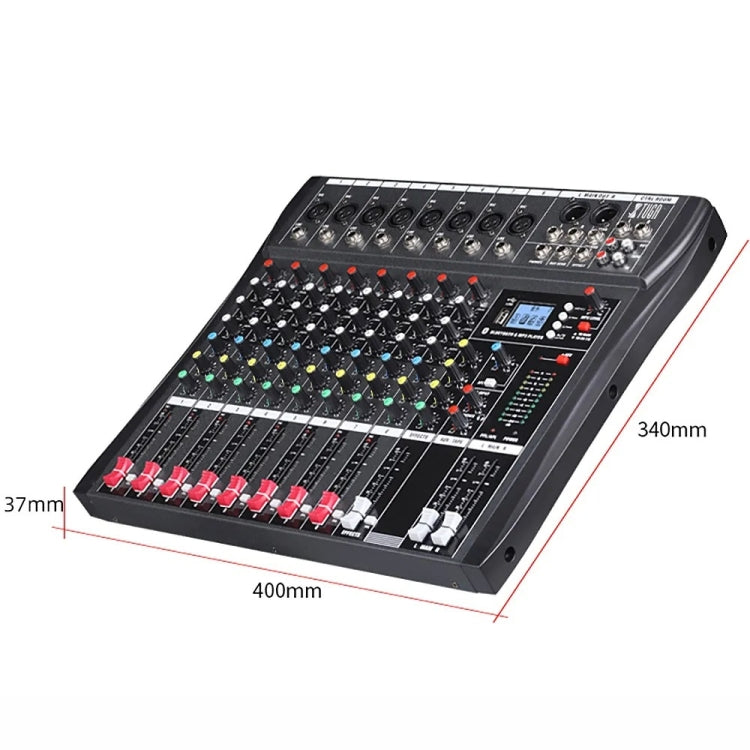 XTUGA CT80X 8-Channels Audio Mixer DJ Mixing Console with 48V Power Supply(UK Plug)