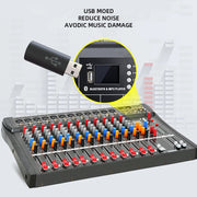 XTUGA CT120X 12-Channels Audio Mixer DJ Mixing Console with 48V Power Supply(EU Plug)