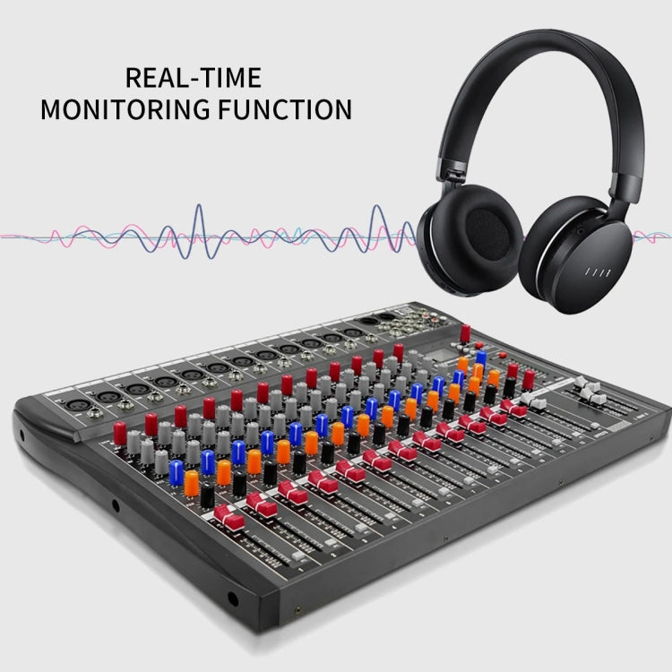 XTUGA CT120X 12-Channels Audio Mixer DJ Mixing Console with 48V Power Supply(EU Plug)