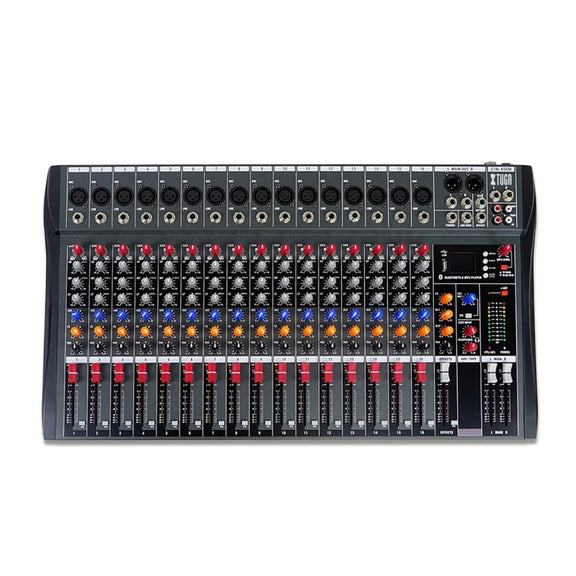 XTUGA CT160X 16-Channels Audio Mixer DJ Mixing Console with 48V Power Supply(EU Plug)