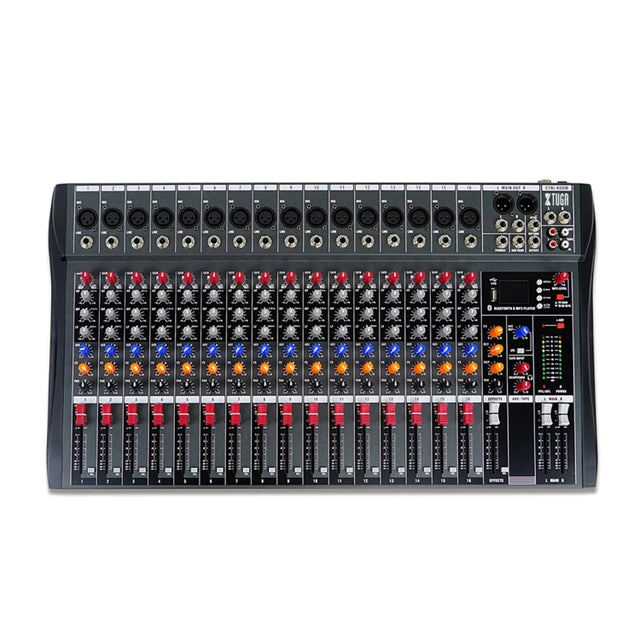 XTUGA CT160X 16-Channels Audio Mixer DJ Mixing Console with 48V Power Supply(EU Plug)