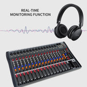 XTUGA CT160X 16-Channels Audio Mixer DJ Mixing Console with 48V Power Supply(AU Plug)