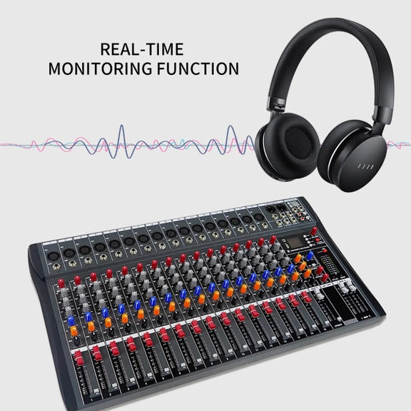 XTUGA CT160X 16-Channels Audio Mixer DJ Mixing Console with 48V Power Supply(AU Plug)