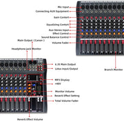XTUGA CT160X 16-Channels Audio Mixer DJ Mixing Console with 48V Power Supply(AU Plug)