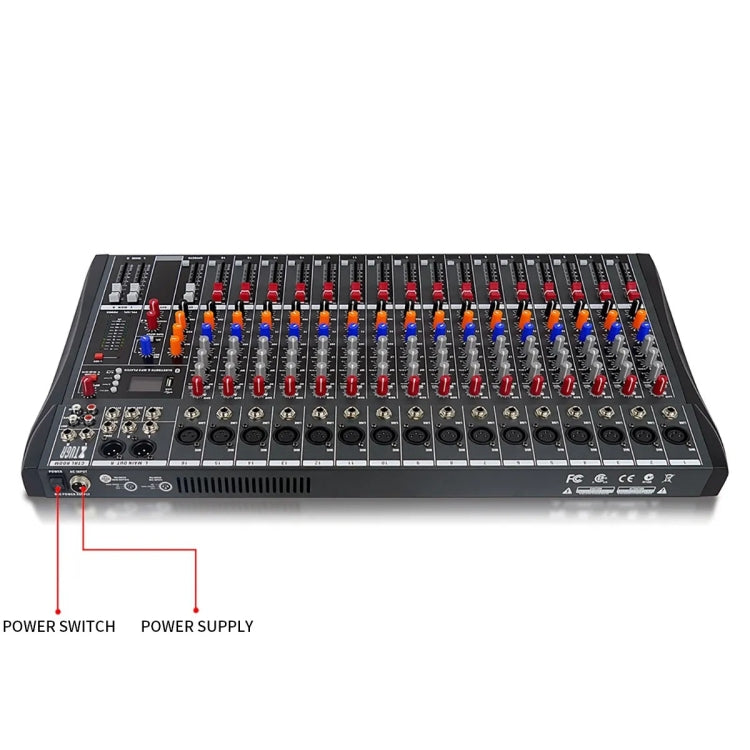 XTUGA CT160X 16-Channels Audio Mixer DJ Mixing Console with 48V Power Supply(AU Plug)