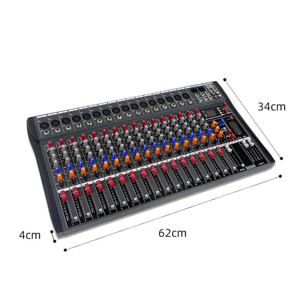 XTUGA CT160X 16-Channels Audio Mixer DJ Mixing Console with 48V Power Supply(AU Plug)