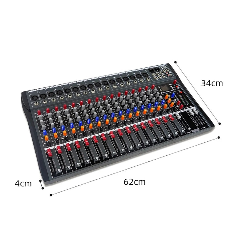 XTUGA CT160X 16-Channels Audio Mixer DJ Mixing Console with 48V Power Supply(US Plug)