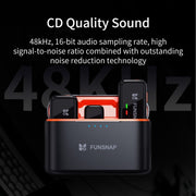 FUNSNAP S6 Lavalier Wireless Microphone, 8 Pin RX + 1 TX