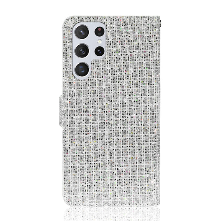 For Samsung Galaxy S25 Ultra 5G Glitter Powder Filp Leather Phone Case(Silver)