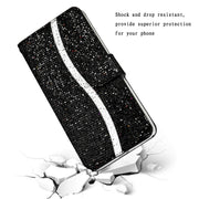 For Samsung Galaxy S25+ 5G Glitter Powder Filp Leather Phone Case(Black)