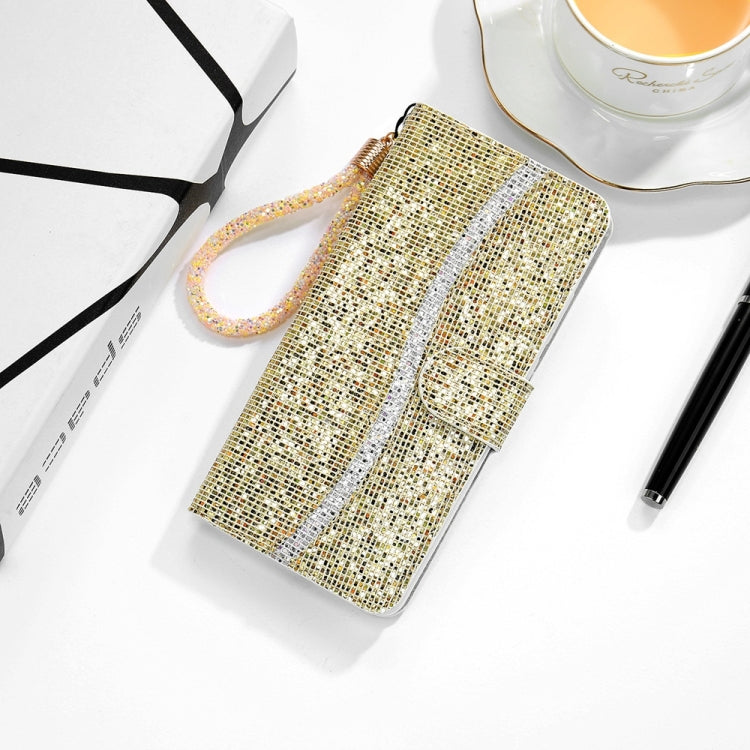 For Samsung Galaxy S25+ 5G Glitter Powder Filp Leather Phone Case(Gold)