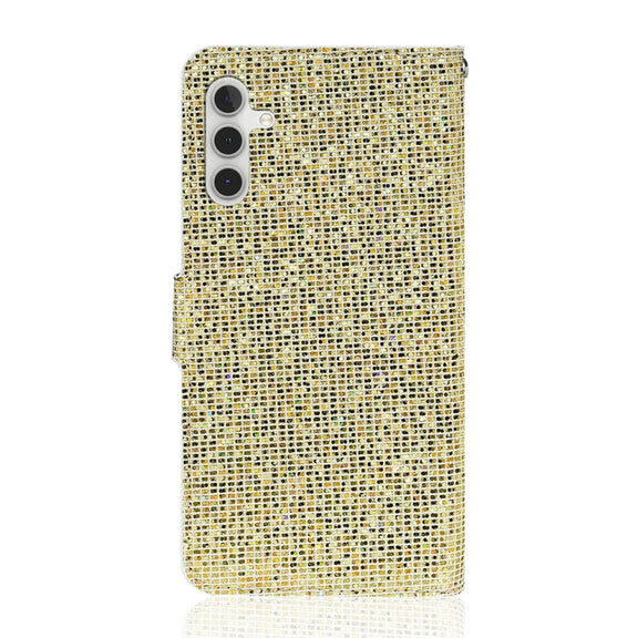 For Samsung Galaxy S25+ 5G Glitter Powder Filp Leather Phone Case(Gold)