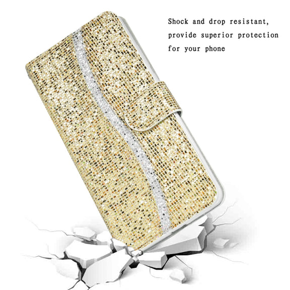 For Samsung Galaxy S25+ 5G Glitter Powder Filp Leather Phone Case(Gold)