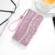 For Samsung Galaxy S25 5G Glitter Powder Filp Leather Phone Case(Pink)