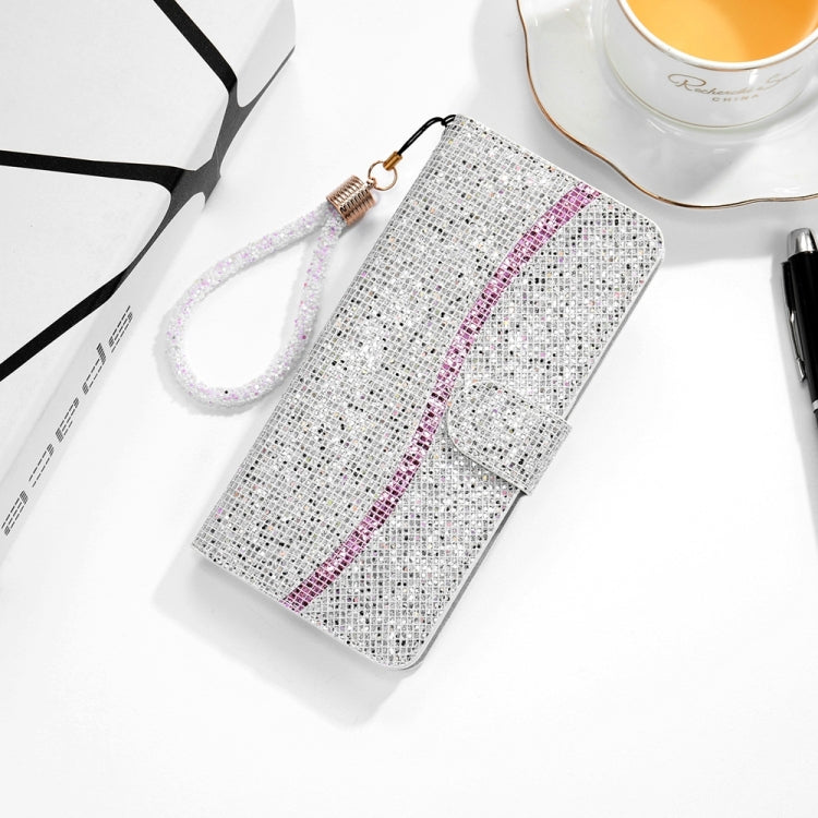 For Samsung Galaxy S25 5G Glitter Powder Filp Leather Phone Case(Silver)