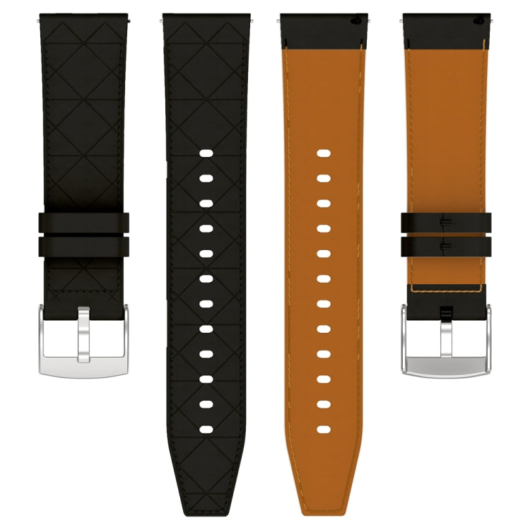 For Huawei Watch GT 5 / GT 5 Pro 46mm Square 22mm Leather Watch Band(Black)