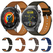 For Huawei Watch GT 5 / GT 5 Pro 46mm Square 22mm Leather Watch Band(Black)