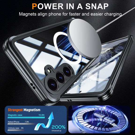For Samsung Galaxy S25+ 5G RedPepper Tempered Glass MagSafe Phone Case(Black)