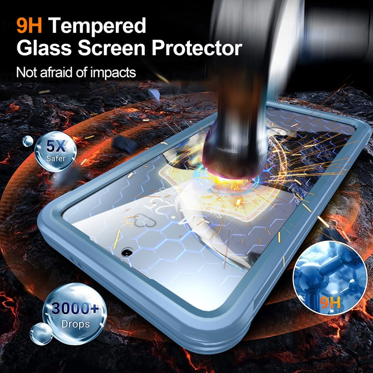 For Samsung Galaxy S25+ 5G Tempered Glass MagSafe Phone Case(Sky Blue)