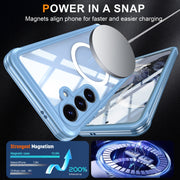 For Samsung Galaxy S25+ 5G Tempered Glass MagSafe Phone Case(Sky Blue)
