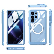 For Samsung Galaxy S25 Ultra 5G Tempered Glass MagSafe Phone Case(Sky Blue)