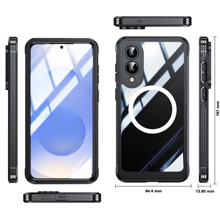 For Samsung Galaxy S25 Edge 5G RedPepper Tempered Glass MagSafe Phone Case(Black)