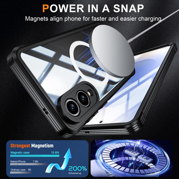 For Samsung Galaxy S25 Edge 5G RedPepper Tempered Glass MagSafe Phone Case(Black)