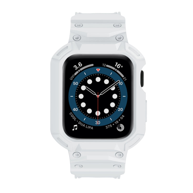 For Apple Watch Series 10 46mm Armor TPU Case Integrated Watch Band(White)