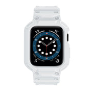 For Apple Watch Series 10 46mm Armor TPU Case Integrated Watch Band(White)