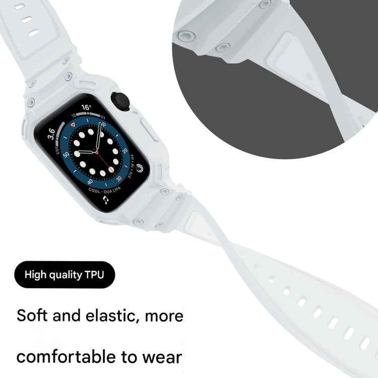 For Apple Watch Series 10 46mm Armor TPU Case Integrated Watch Band(White)