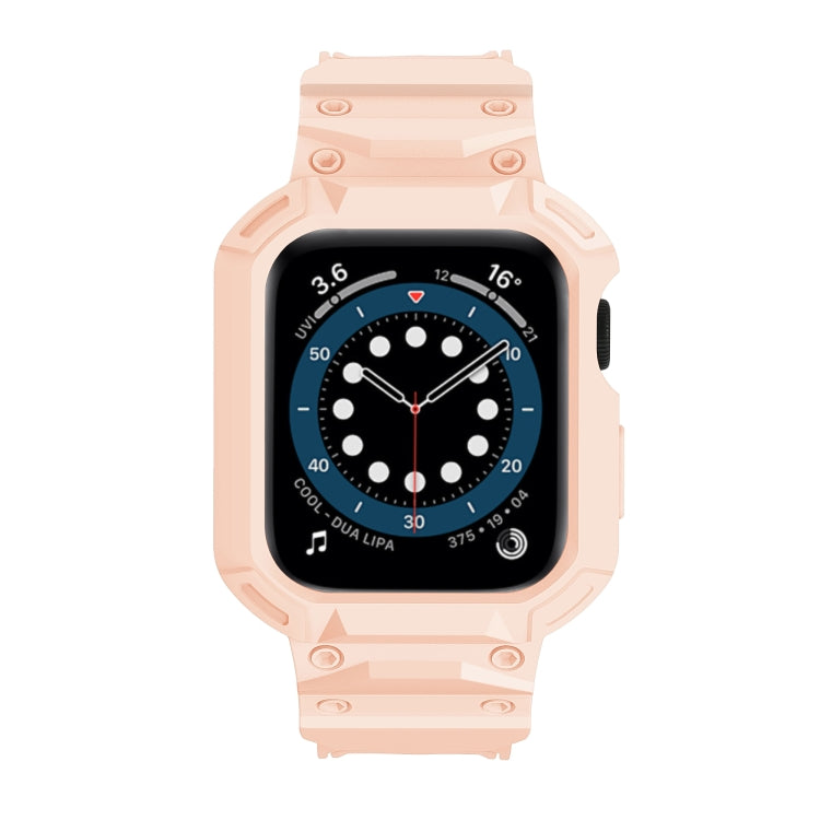 For Apple Watch Series 10 46mm Armor TPU Case Integrated Watch Band(Pink)