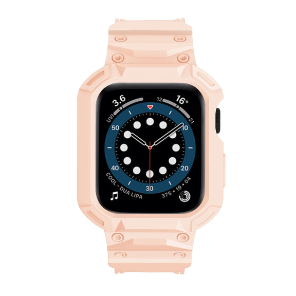 For Apple Watch Series 10 46mm Armor TPU Case Integrated Watch Band(Pink)