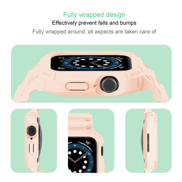 For Apple Watch Series 10 46mm Armor TPU Case Integrated Watch Band(Pink)