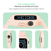 For Apple Watch Series 10 46mm Armor TPU Case Integrated Watch Band(Pink)