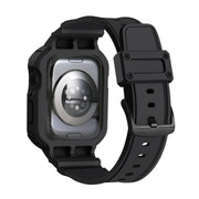 For Apple Watch Series 10 46mm Armor TPU Case Integrated Watch Band(Black)