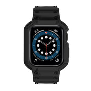 For Apple Watch Series 10 46mm Armor TPU Case Integrated Watch Band(Black)
