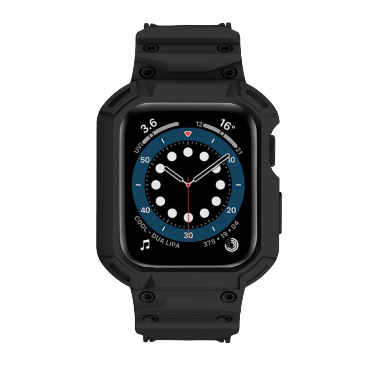 For Apple Watch Series 10 46mm Armor TPU Case Integrated Watch Band(Black)