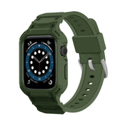 For Apple Watch Series 10 46mm Armor TPU Case Integrated Watch Band(Army Green)