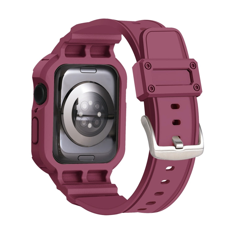 For Apple Watch Series 10 46mm Armor TPU Case Integrated Watch Band(Plum Color)