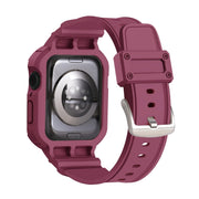 For Apple Watch Series 10 46mm Armor TPU Case Integrated Watch Band(Plum Color)