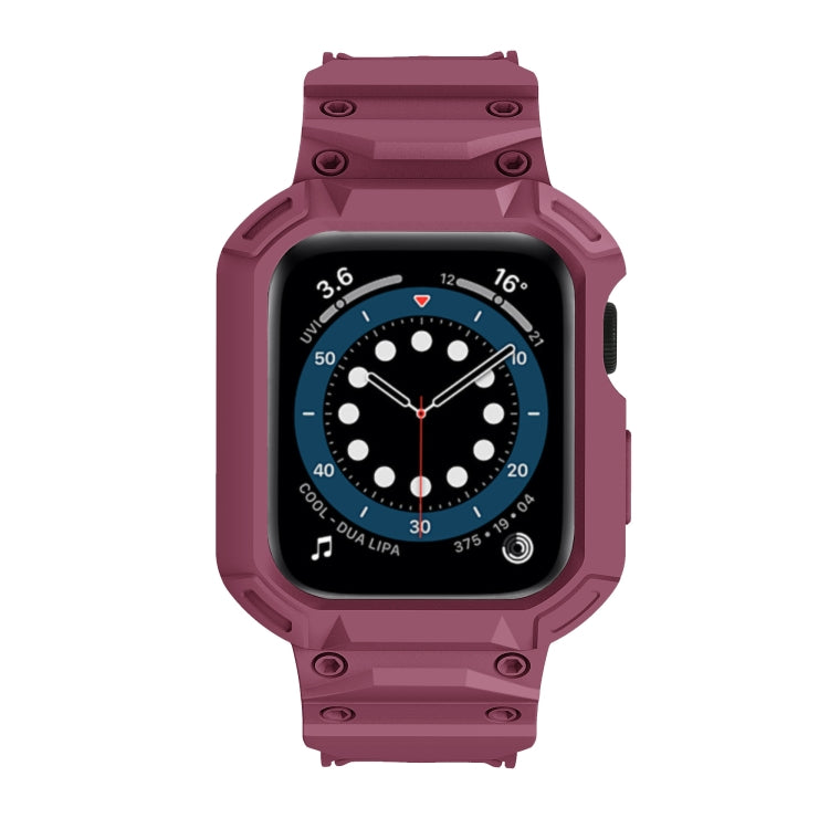 For Apple Watch Series 10 46mm Armor TPU Case Integrated Watch Band(Plum Color)
