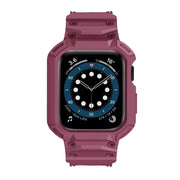 For Apple Watch Series 10 46mm Armor TPU Case Integrated Watch Band(Plum Color)