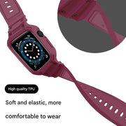 For Apple Watch Series 10 46mm Armor TPU Case Integrated Watch Band(Plum Color)