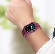 For Apple Watch Series 10 46mm Armor TPU Case Integrated Watch Band(Plum Color)