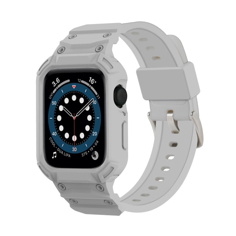 For Apple Watch Series 10 46mm Armor TPU Case Integrated Watch Band(Light Grey)